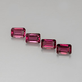 Gemas de granate rodolita rosa natural de  ct, corte esmeralda, VVS-VS