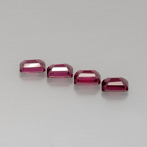 Gemas de granate rodolita rosa natural de  ct, corte esmeralda, VVS-VS
