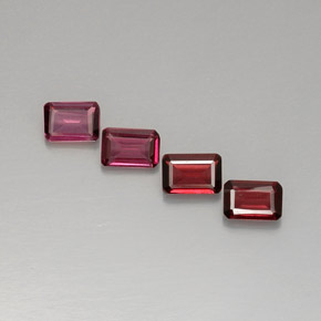 Gemas de granate rodolita rosa natural de  ct, corte esmeralda, VVS-VS
