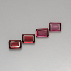 Gemas de granate rodolita rosa natural de  ct, corte esmeralda, VVS-VS