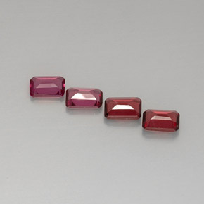 Gemas de granate rodolita rosa natural de  ct, corte esmeralda, VVS-VS