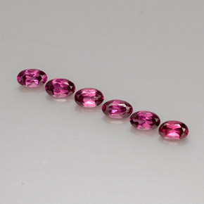 Gemas de granate rodolita rojo natural de  ct, corte óvalo, VS