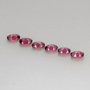 Gemas de granate rodolita rojo natural de  ct, corte óvalo, VS