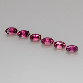Gemas de granate rodolita rojo natural de  ct, corte óvalo, VS