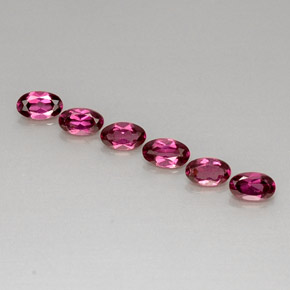 Gemas de granate rodolita rojo natural de  ct, corte óvalo, VVS-VS