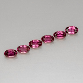 Gemas de granate rodolita rojo natural de  ct, corte óvalo, VVS-VS