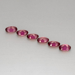 Gemas de granate rodolita rojo natural de  ct, corte óvalo, VVS-VS
