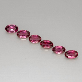 Gemas de granate rodolita rojo natural de  ct, corte óvalo, VVS-VS
