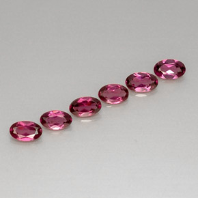 Gemas de granate rodolita rojo natural de  ct, corte óvalo, VVS-VS