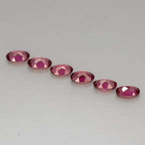 Gemas de granate rodolita rojo natural de  ct, corte óvalo, VVS-VS