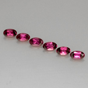 Gemas de granate rodolita rojo natural de  ct, corte óvalo, VVS-VS