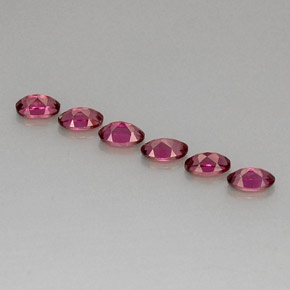 Gemas de granate rodolita rojo natural de  ct, corte óvalo, VVS-VS