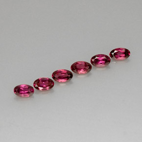 Gemas de granate rodolita rojo natural de  ct, corte óvalo, VVS-VS