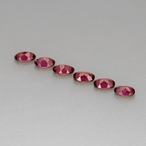 Gemas de granate rodolita rojo natural de  ct, corte óvalo, VVS-VS