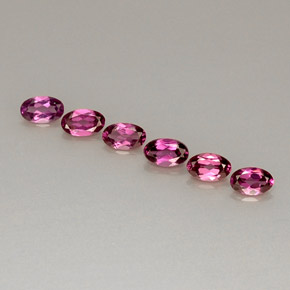 Gemas de granate rodolita rojo natural de  ct, corte óvalo, VVS-VS
