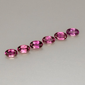 Gemas de granate rodolita rojo natural de  ct, corte óvalo, VVS-VS