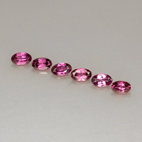 Gemas de granate rodolita rojo natural de  ct, corte óvalo, VVS-VS