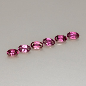 Gemas de granate rodolita rojo natural de  ct, corte óvalo, VVS-VS