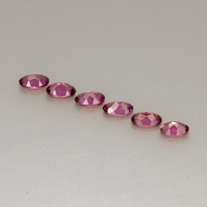 Gemas de granate rodolita rojo natural de  ct, corte óvalo, VVS-VS
