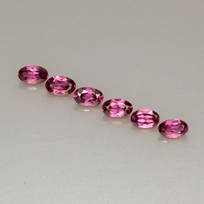 Gemas de granate rodolita rojo natural de  ct, corte óvalo, VVS-VS