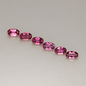 Gemas de granate rodolita rojo natural de  ct, corte óvalo, VVS-VS