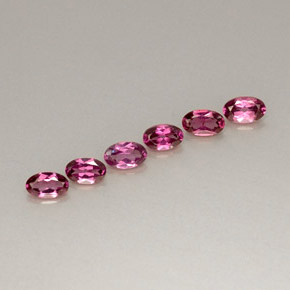 Gemas de granate rodolita rojo natural de  ct, corte óvalo, VVS-VS