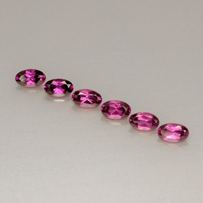 Gemas de granate rodolita rojo natural de  ct, corte óvalo, VVS-VS