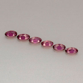 Gemas de granate rodolita rojo natural de  ct, corte óvalo, VVS-VS
