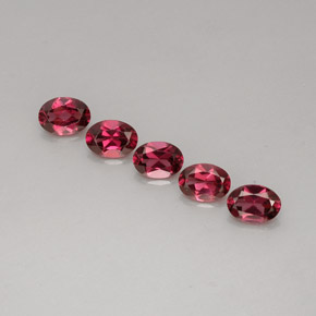 Gemas de granate rodolita rojo natural de  ct, corte óvalo, VVS-VS