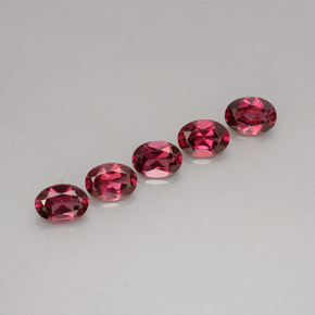 Gemas de granate rodolita rojo natural de  ct, corte óvalo, VVS-VS