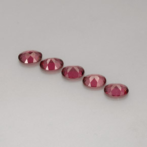Gemas de granate rodolita rojo natural de  ct, corte óvalo, VVS-VS