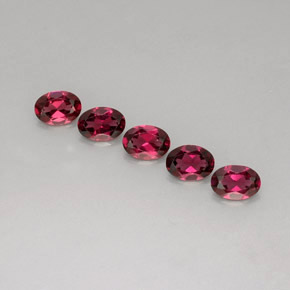 Gemas de granate rodolita rojo natural de  ct, corte óvalo, VVS-VS