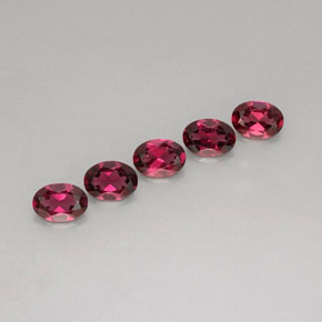 Gemas de granate rodolita rojo natural de  ct, corte óvalo, VVS-VS