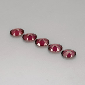 Gemas de granate rodolita rojo natural de  ct, corte óvalo, VVS-VS