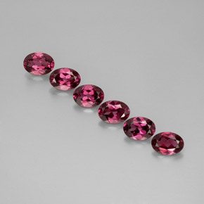 Gemas de granate rodolita rojo natural de  ct, corte óvalo, VVS-VS