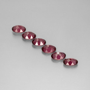 Gemas de granate rodolita rojo natural de  ct, corte óvalo, VVS-VS