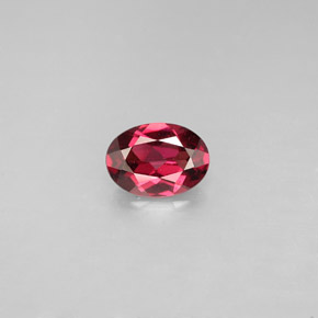 Granate rodolita rojo natural de 0,79 ct, corte óvalo, VS