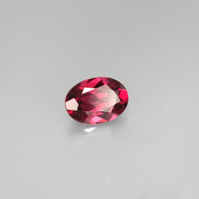 Granate rodolita rojo natural de 0,79 ct, corte óvalo, VS