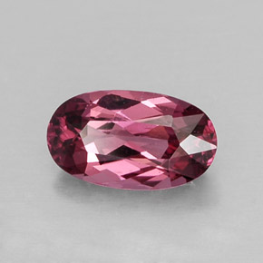 Granate rodolita rojo natural de 0,95 ct, corte óvalo, VVS-VS