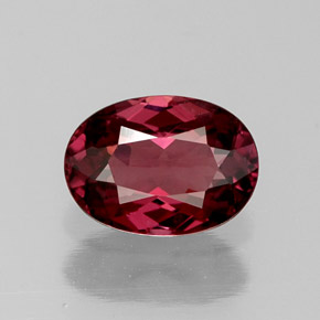Granate rodolita rojo natural de 1,22 ct, corte óvalo, VVS