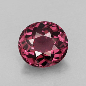 Granate rodolita rojo natural de 1,38 ct, corte óvalo, VVS