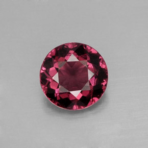 Granate rodolita Rojo frambuesa natural de 1.32 ct, Corte Redondo, VS
