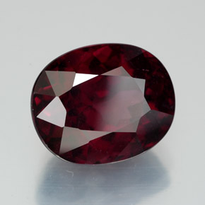 Granate rodolita rojo natural de 10,51 ct, corte óvalo, SI