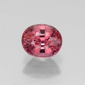 Granate rodolita rojo natural de 0,70 ct, corte óvalo, VS