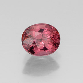 Granate rodolita rojo natural de 0,70 ct, corte óvalo, VS