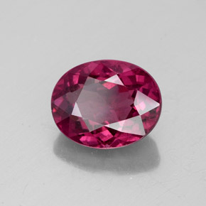 Granate rodolita rojo natural de 3,06 ct, corte óvalo, VS