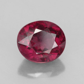 Granate rodolita rojo natural de 2,87 ct, corte óvalo, VS-SI