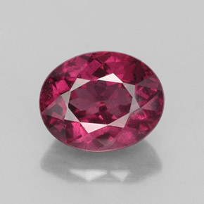 Granate rodolita rojo natural de 2,82 ct, corte óvalo, VS-SI