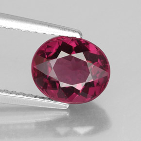 Granate rodolita rojo natural de 2,43 ct, corte óvalo, VS