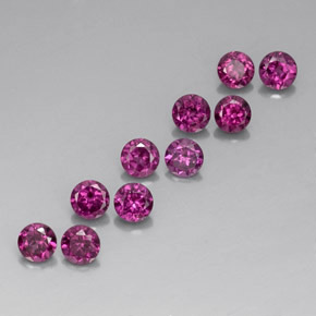 Gemas de Granate rodolita Rojo frambuesa natural de  ct, Corte Redondo, VVS-VS